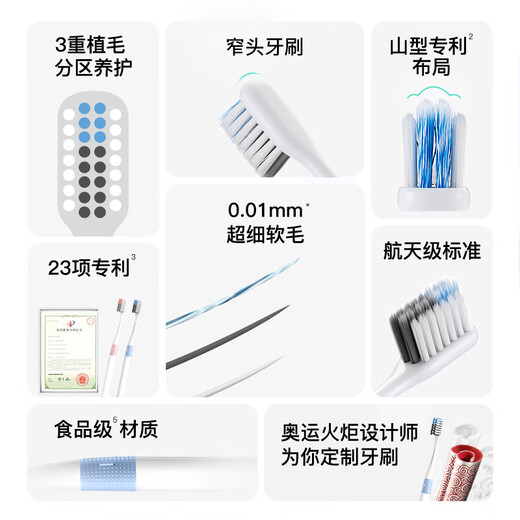 贝医生DR.BEI巴氏牙刷超细软毛牙刷情侣套装牙刷深入去渍 经典版 4支装