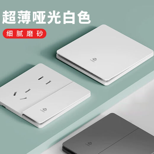 TEP International Electrician 86 concealed switch socket household large board skin-feel five-hole USB charging socket dual-control multi-control switch panel five-hole (10A) socket