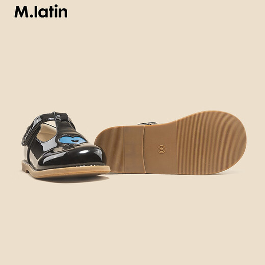 M.Latin/ Shopping mall same style Maratin children's clothing children's leather shoes spring new style girls' super-fine small leather shoes black size 29