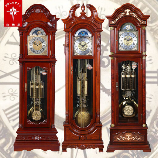 Beyzk Mechanische Fußbodenuhr Luxus Massivholz Großes Uhr Wohnzimmer Retro Europäische und amerikanische alte chinesische Villa Vertikale Pendeluhr 9922 Deutsches 14 -Tage -Präzisionsmodell - Walnussgesicht 14 Zoll