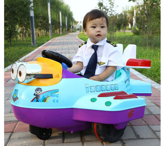 Jingxuan children's large airplane toy can sit on children's electric toy car for infants and young children, male and female babies, remote control car, upgraded special version blue + 12V battery enhancement, car head can be replaced + remote control, dual drive