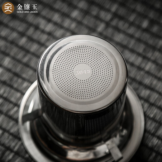 Gold inlaid jade teapot, heat-resistant glass teapot, Kung Fu tea set, filter liner, Yafeng teapot 500ml