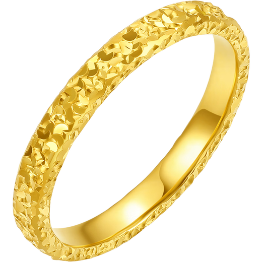 周六福碎碎冰足金999黄金戒指女生日礼物计价A0113002 16号 约3.85g 