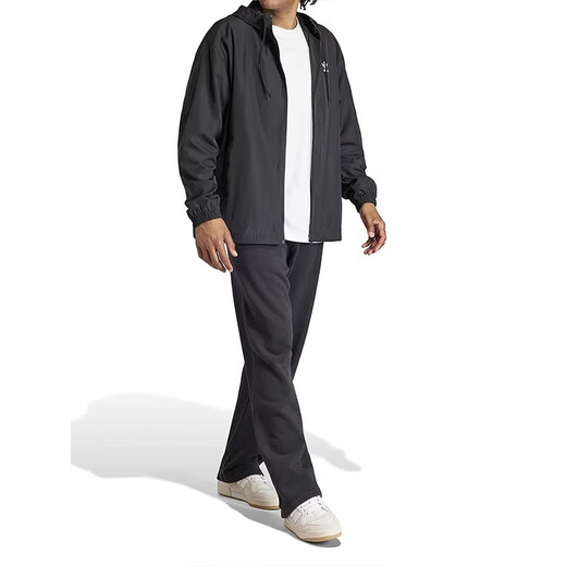 阿迪达斯（adidas）三叶草男装2024夏季新款运动休闲防风外套IR9852 黑色|IR9852 2XL