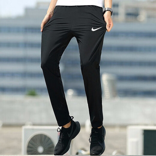 Nike Men's's's's's's's's, Spring and Summer Training Training Stand Collar veste veste pantalon droit tissé Breatchable Casual Colters DM6627-010 / Single Layer / Bottom Office L / suggéré 130-150jin [Jin est égal à 0,5 kg]