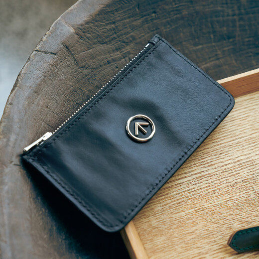 GROTTO Classic Arrow Mark Genuine Leather Light Luxury Simple Multi-Slot Card Holder Card Holder New Year Gift Elephant Gray