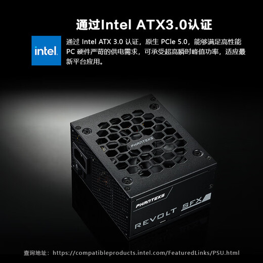 PHANTEKS追风者Revolt 850W SFX白金全模机箱小电源 (Intel ATX3.0认证PCI-E5.0/4090/4080/日系电容)