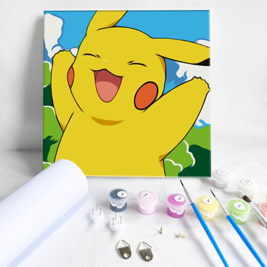 diy数字油画卡通儿童动漫玉桂狗手工填色手绘丙烯油彩画小尺寸 WT831 20*20cm/实木内框+颜料+画笔