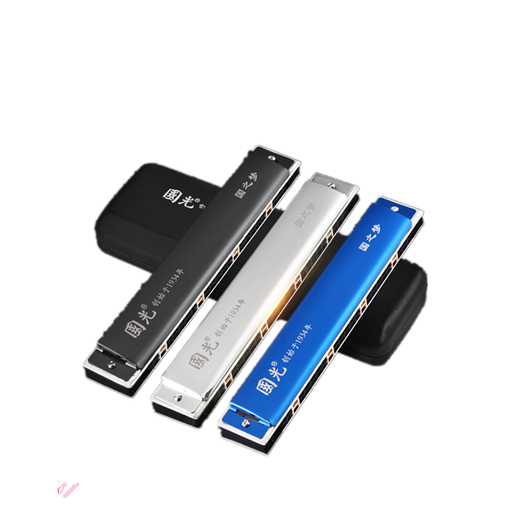 Guoguang Old Brand Harmonica Stress 2-Hole C-Tune Performance Professional Grade Polyphonics Polyphonic para estudiantes, piano introductorio masculino y femenino Estrés negro de 28 hoyos + regalo [con símbolo fonético]