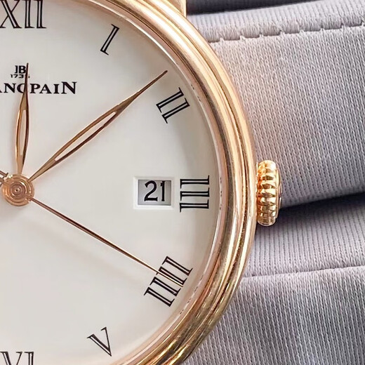 
[Second-hand 99 new] Blancpain classic series men's watch women's watch second-hand luxury watch smiling face moon phase watch recycling Clivia watch 42mm white belt 6630-3631-55B