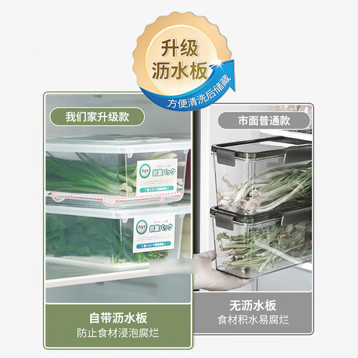 Home KATEI STORY Japanese antibacterial onion crisper drain food grade long coriander green onion ginger garlic refrigerator storage box onion segment box