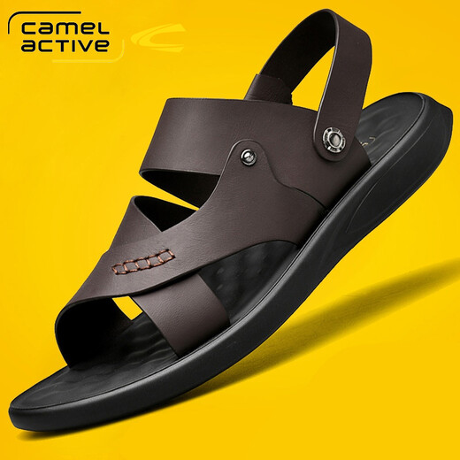 Sandales dynamiques de chameau Sandales en cuir polyvalent en cuir pour l'orteil masculin de vache de vache à semelles épaisses