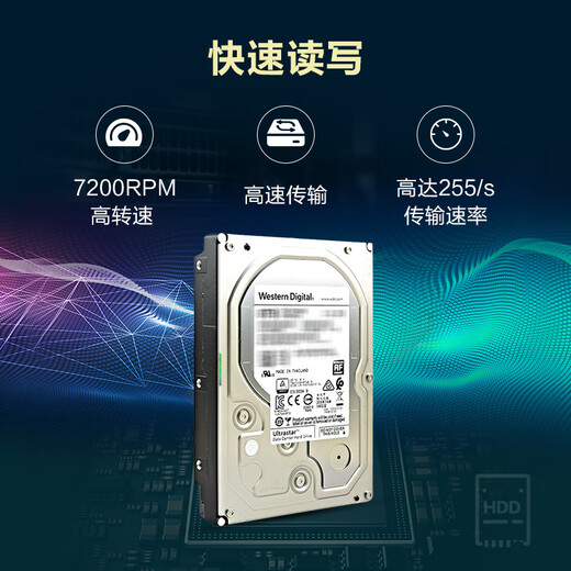 Western Digital (WD) 8 TB Enterprise-Grade Mechanical Festplatte DC HC320 SATA 7200 bis 256 MB CMR vertikaler Server-Festplatte 3,5 Zoll HUS728T8Tale6L4