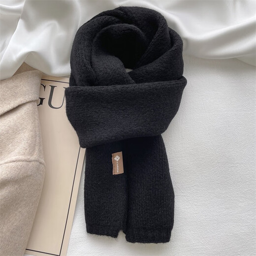 Mingsui scarf winter wool mixed with men and women Korean version versatile white warm soft knitted warm couple student milkshake white
