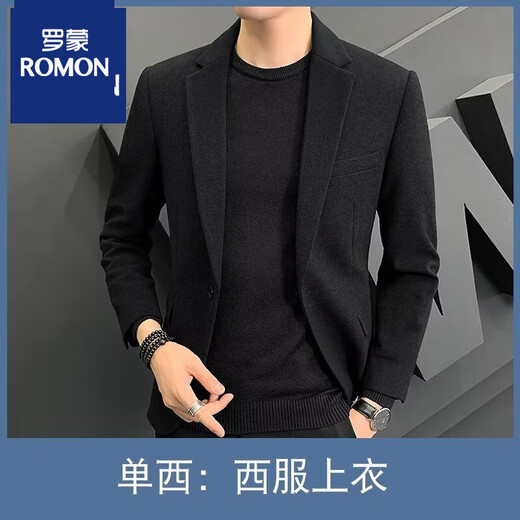 Luo Meng suit men's suit, a complete set of casual, handsome, slim and versatile commuter men's suit, autumn new coat, gray top + pants XL