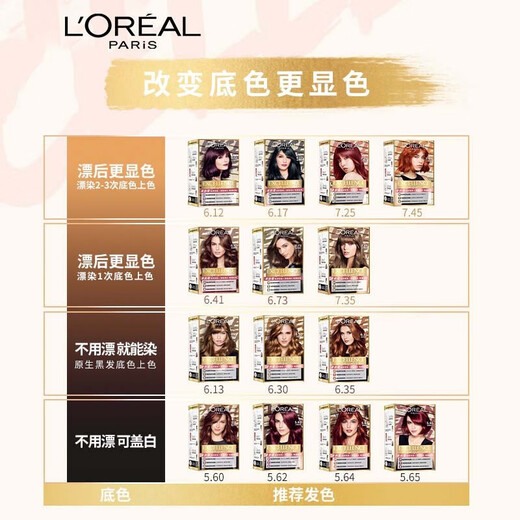 L'Oreal Hair Dyeing Zhuo Yun Cream Fashion Golden Hair Color Cream #6.13 (Hazelnut Cold Tea Brown) Hair Color Cream Popular Color 7.25 Mars Pink Brown