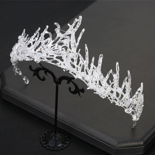 El tocado de la novio de la corona de Yayumei, accesorios para el vestido de novia de la novia de Yayumei, regalo de cumpleaños de 18º año, estudio de cumpleaños 88 Stily Two Silver sin regalos