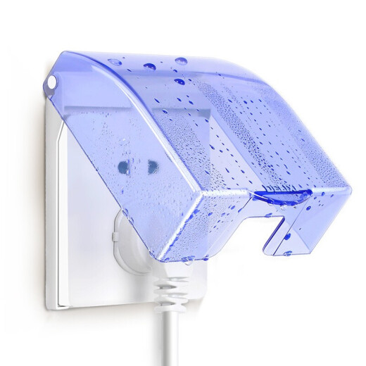 DELIXI switch socket waterproof box 86 type blue transparent splash-proof box cover waterproof socket box