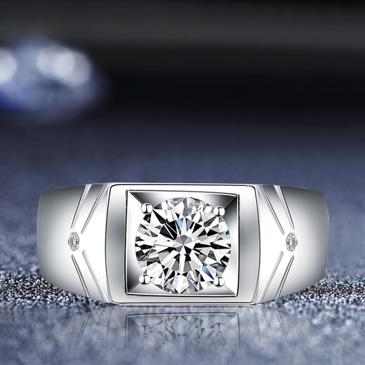 AVHE platinum ring large carat artificial laboratory-grown diamond real diamond ring temperament men's ring engagement gift Chinese Valentine's Day platinum men's ring 1 carat diamond (D/VVS/3EX/N) 9-20 circle can be noted