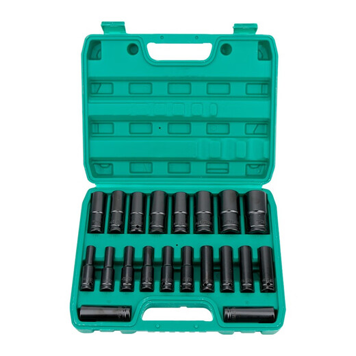 GeeLii Electric Wrench Socket Complete Set Extended Hexagonal Wind Cannon Socket Head 20-piece Set 8-32mm 81002