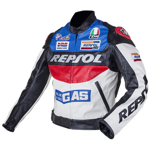 DuHAN (DUHAN) motorcycle riding suit men's four seasons vs 02PU leather jacket racing suit motorcycle leather jacket waterproof spring fall-proof jacket vs 02 blue PU leather top (suggested to take a small size) XL