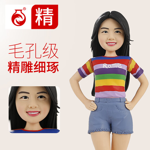 The successor of Tao’s creative wedding ornaments clay figure live doll wedding gifts for newlyweds and friends to celebrate the anniversary of engagement 22 cm single person (can be customized 15~26 cm)