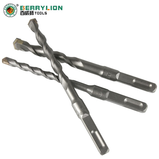 Budweiser Lion Electric Hammer Drill Bit for Concrete Cement Wall Extended Impact Rotary Square Handle Round Handle Wall Drill Four Pit Two Pit Two Slot Alloy Drill Bit 350mm 6*110mm Round Handle (Single)