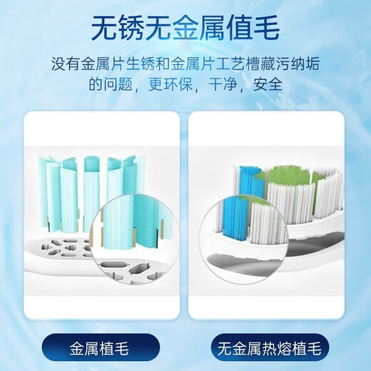 隽悦适配飞利浦电动牙刷头HX680J/HX680C/HX680P/HX682P/HX685T/HX684A替换头软毛 黑钻亮白型 6支 硬毛