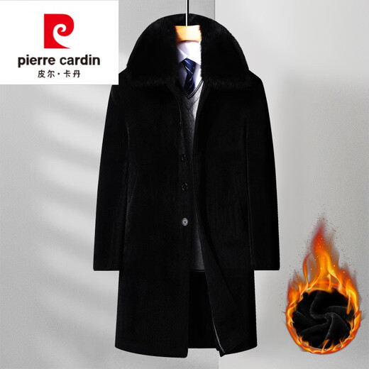 Pierre Cardin winter clothing for middle-aged and elderly people, long woolen coat for men, warm windbreaker for dad, grandpa cotton coat, 806 long brown 195/4XL recommended 170Jin Jin is equal to 0.5kg -190Jin Jin is equal to 0.5kg to wear