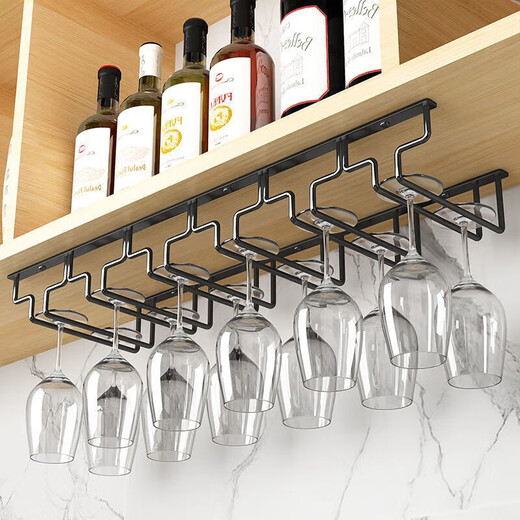 St. Peter's Red Wine Glass Rack Light Luxury Wine Glass Rack Upside Down Hanging Home Wine Cabinet Ornaments Goblet Rack Hanging 4 Slots Black