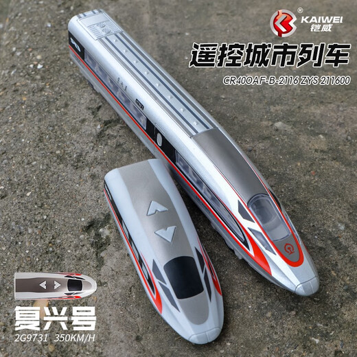 和谐号动车组复兴号合金高铁轨道火车声光回力遥控车儿童玩具礼物 遥控版复兴号银色三节