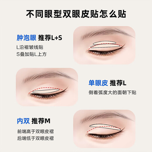CARLI BYBEL double eyelid stickers, ultra-invisible, natural lace, traceless, for women and men with swollen eyes, special for beautiful eyes, durable and non-warping, single-sided, extremely invisible, 180 stickers, S fine-tuning type