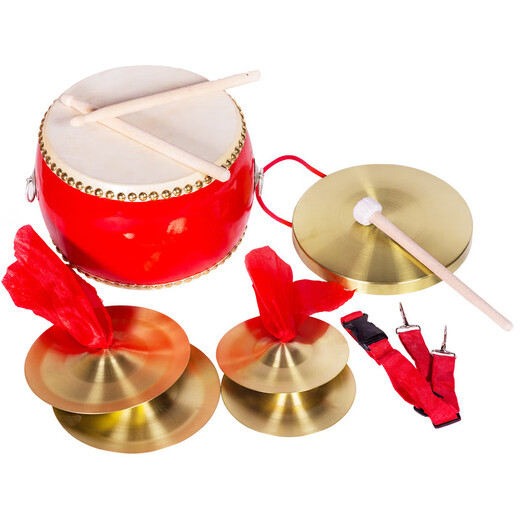Drei Sätze und Halbleistungsprops komplette Satz von Bronzeinstrumenten, Gongs, Trommeln, Becken und Becken -Performance -Gongs und Percussion Instrumente Gong -Kombination 15 cm Kupfer -Zymbals