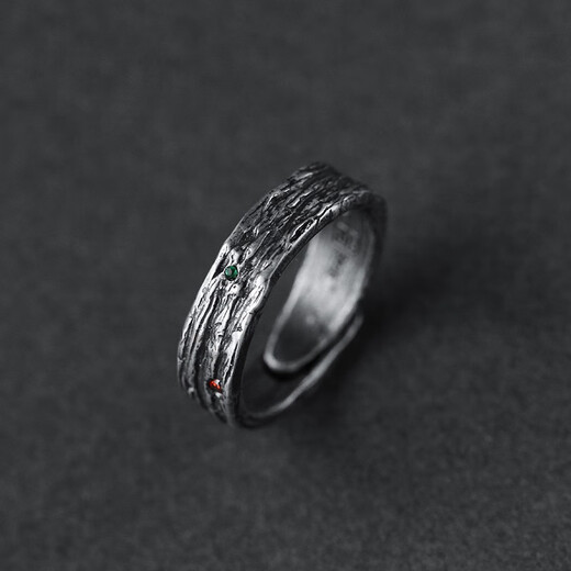 Qi Xiaomi men's ring men's trendy men's personality single ring simple and fashionable student index finger ring open retro tail ring with engraving