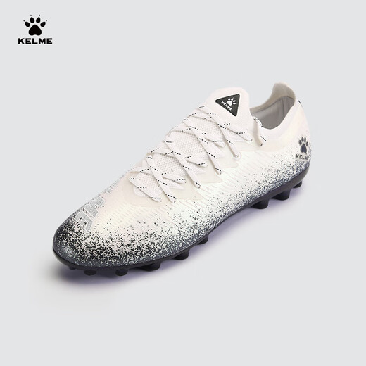 KELME MG football shoes men's breathable short-spike sneakers student competition round nail sneakers adult white and black 41