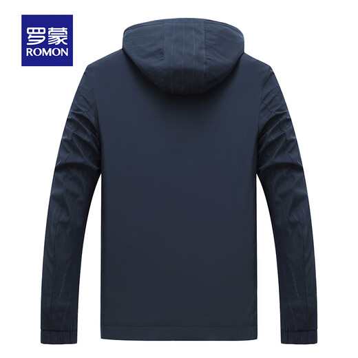 Romon Romon Brand Veste décontractée haut de gamme pour hommes au printemps et à l'automne Veste à tendance polyvalente avec cagoule amovible et non en fer.