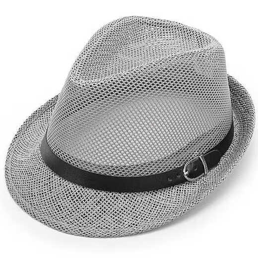 
Mozilan Spring and Summer Outdoor Casual Hat Men Men's Breathable Straw Jazz Hat Straw Hat Breathable Mesh Top Hat Coffee One Size 57-58cm
