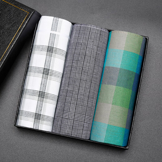 
IFSONG pure cotton handkerchief high-end men's carry-on handkerchief square scarf retro summer sweat wipe full cotton high-end handkerchief vintage old man classic