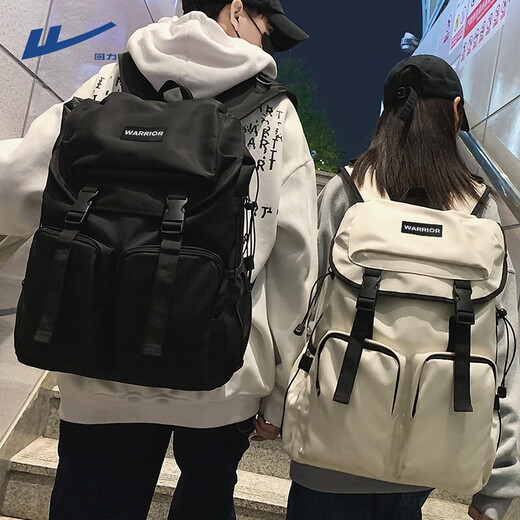 回力（Warrior）短途旅行背包女大容量轻便户外旅游登山双肩包男大学生高中生书包 白色（轻便防泼水）