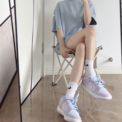 耐克（NIKE）DUNK LOW女子蓝白色粉色经典百搭防滑耐磨低帮休闲运动板鞋 DD1503-001蓝紫粉 36