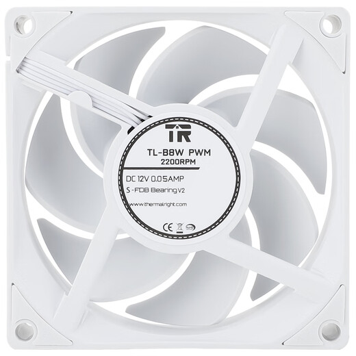 Thermalright (Limin) TL-B8W 8cm performance fan white fan S-FDB V2 bearing 8cm chassis fan 4pin PWM 2200 speed