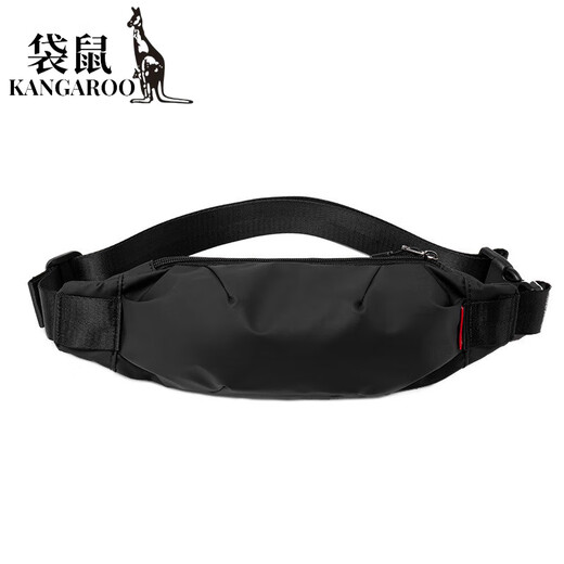 Kangaroo (KANGAROO) mini waist bag men's single shoulder bag outdoor sports travel travel fashion ins chest bag mobile phone bag lightweight cross-body bag black