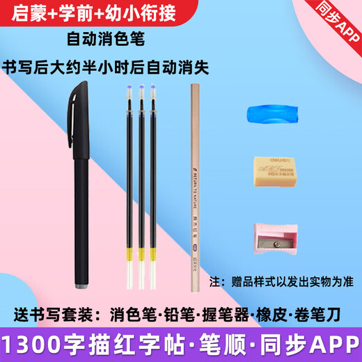 洪恩识字描红本字练字贴笔顺自制打印启蒙常用幼小衔接认字 第201-1300字 220张 分3本圈装