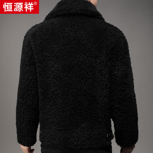 恒源祥时尚100%羊毛毛呢大衣男士秋冬季新款大翻领夹克中年呢子外套男潮 灰色 2XL