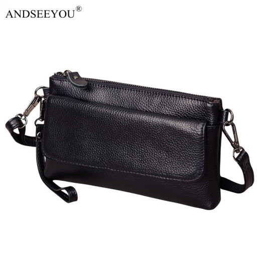 ANDSEEYOU品牌 女士手拿包 时尚女可放手机包女小包斜挎包软牛皮真皮单肩包 香芋紫