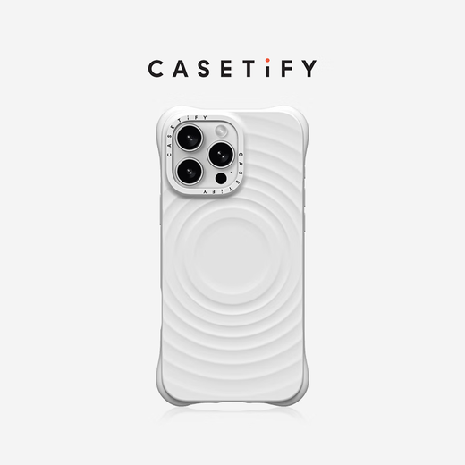CASETIFY 纯色波漾手机壳 MagSafe兼容 硅胶手机壳 适用于苹果iPhone16/15 Plus/Pro/Max手机保护壳 白色Magsafe iPhone 16 Pro Max