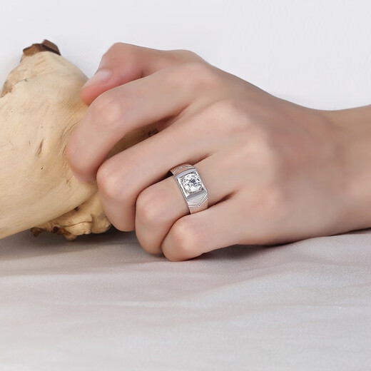 AVHE platinum ring large carat artificial laboratory-grown diamond real diamond ring temperament men's ring engagement gift Chinese Valentine's Day platinum men's ring 1 carat diamond (D/VVS/3EX/N) 9-20 circle can be noted