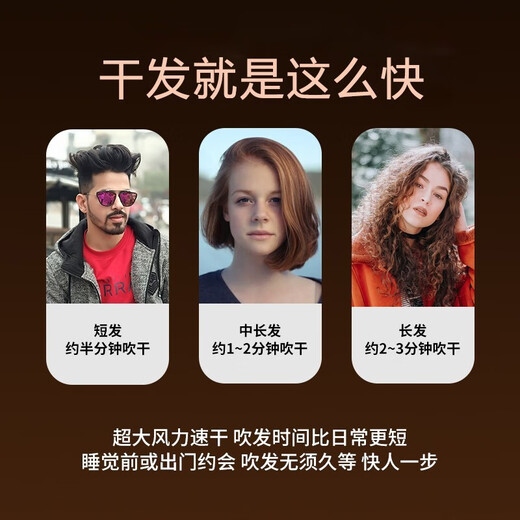 Kangfu hair dryer household hair dryer high power 2400W professional hair salon barber shop high speed high wind speed drying hot and cold wind electric hair dryer