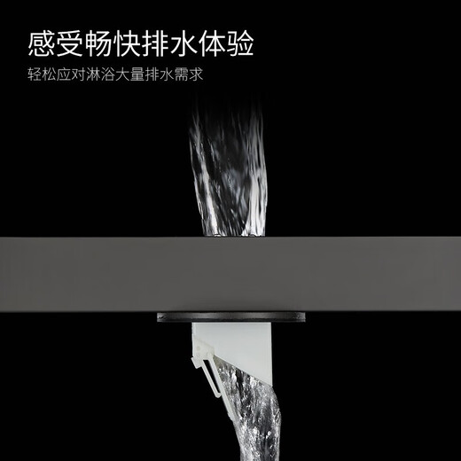 Submarine 600M stainless steel linear extremely narrow strip floor drain gun gray large displacement bathroom shower room high-end rectangular shower floor drain