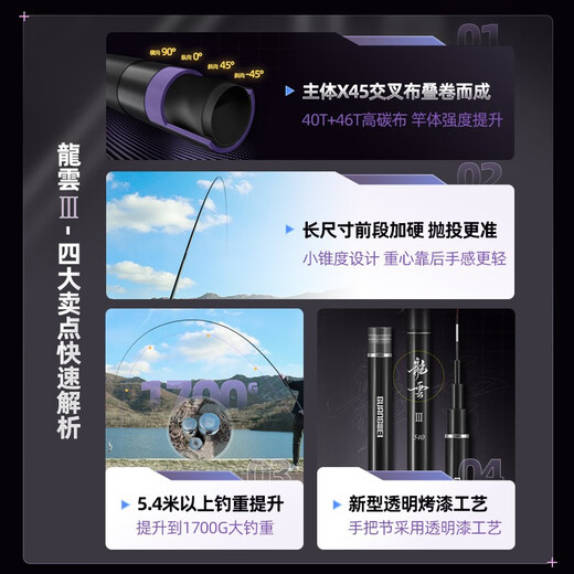 Guangwei (GW) Guangwei Рыбалка с прудом Longyun Super Hard Платформа Рыбалка для рыбалки с углеродной рыбалкой супер жесткая рыбацкая стержня 28 с поправкой на карп черный яма 5,4 млн. Лонгён Третье поколение